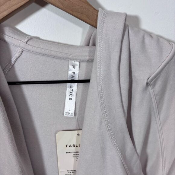 Fabletics Cozy Brinley Hooded Cardigan Lounge Robe NEW with tags Large Chiffon - Picture 11 of 14